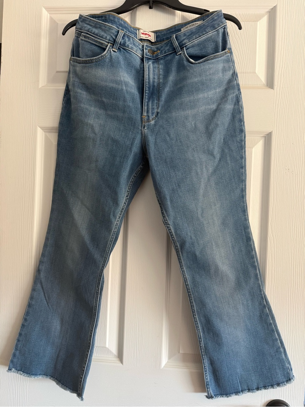 Wrangler Light Blue Flare Jeans with Raw Hem